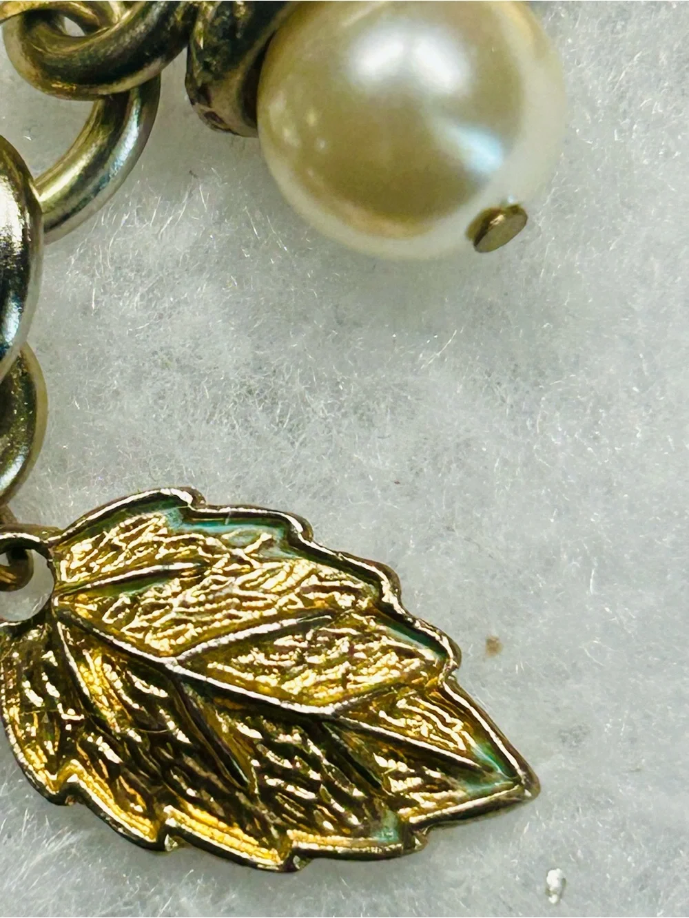 Vintage Gold-Tone Acorn & Leaf Charm Bracelet (c. 1955–1965)